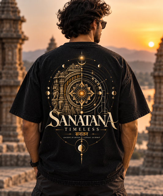 SANATANA TIMELESS — Premium Oversized T-Shirt | Hindu Spiritual Streetwear