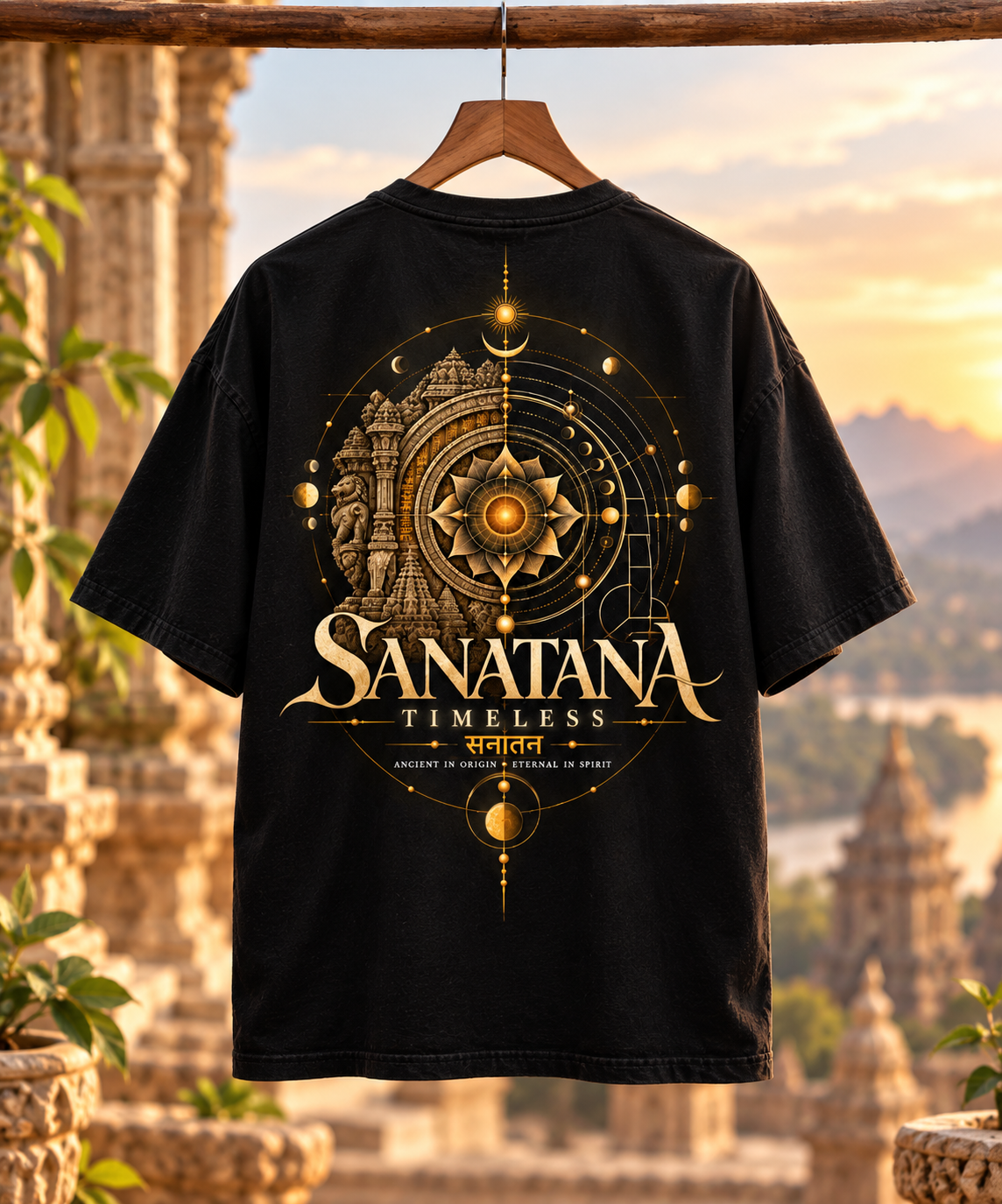 SANATANA TIMELESS — Premium Oversized T-Shirt | Hindu Spiritual Streetwear